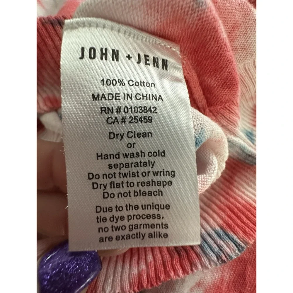 John + Jenn Chill Tie Dye Sweatshirt Women's Large Lava Burst Puff Sleeve #QR1-3